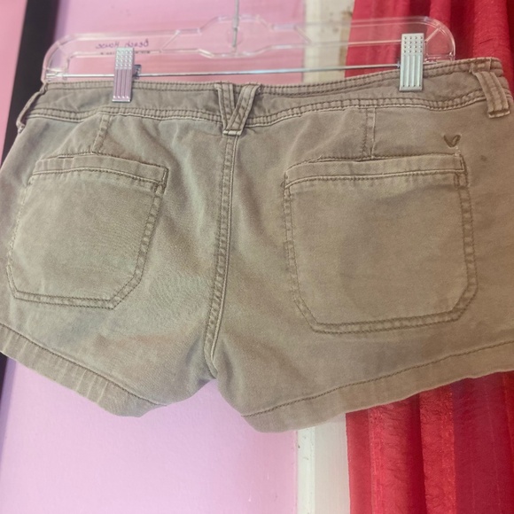 Y2k Vintage American Eagle Cargo Booty Shorts Cheeky Zippers Brown Women’s 6 - Picture 5 of 6
